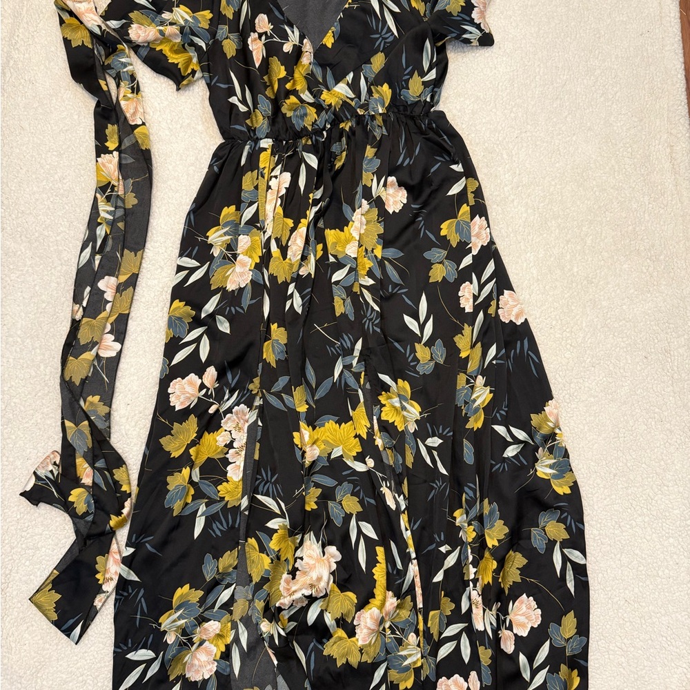 Baltic Born Black Floral Maxi Dress